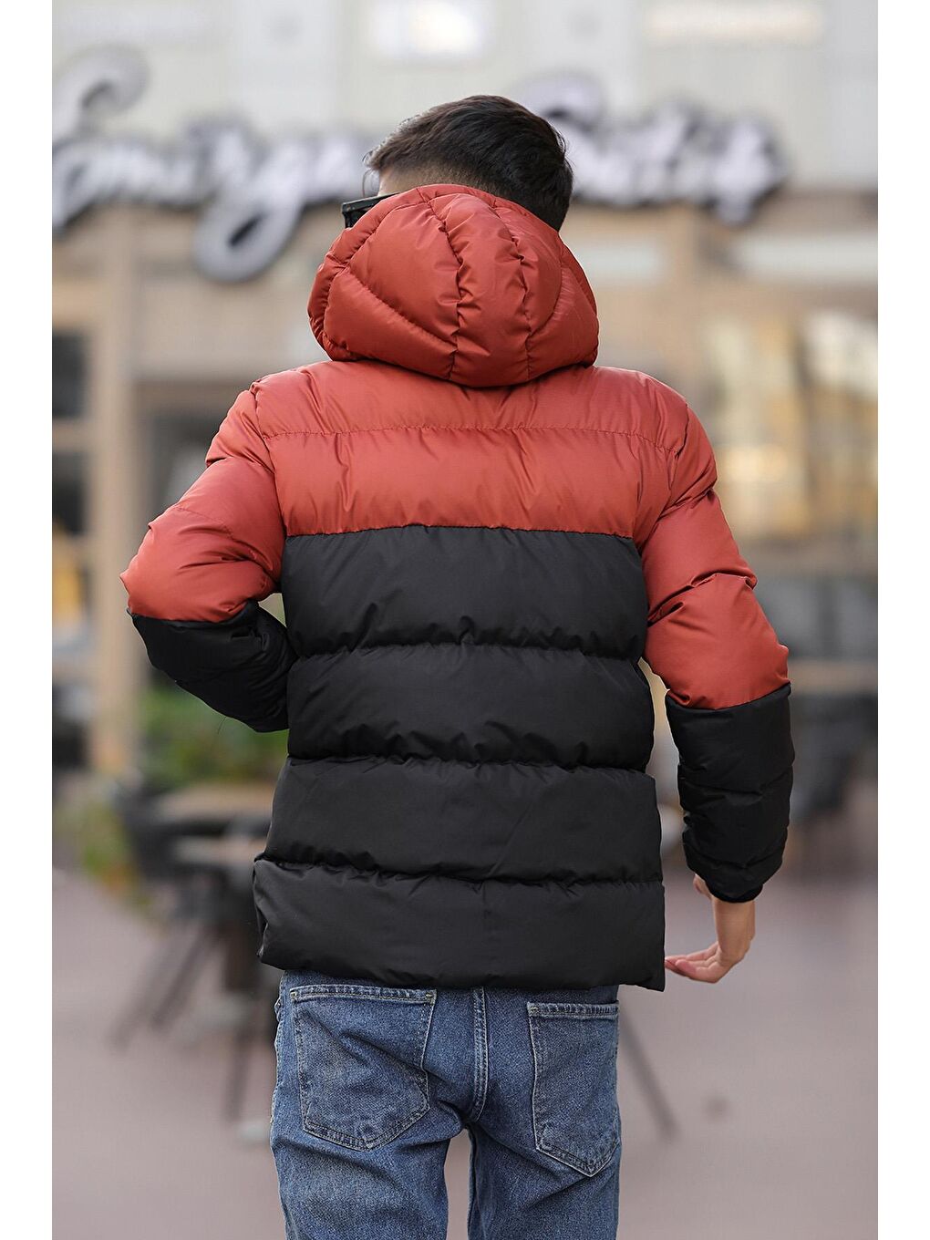 Kahverengi Erkek Çocuk Su Geçirmez Şişme Mont-2