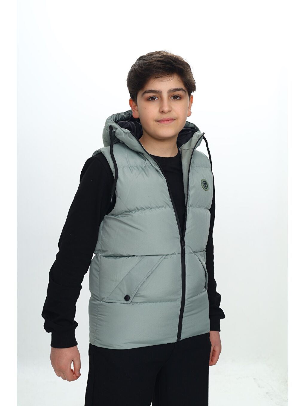 Yeşil Erkek Çocuk Göğsü Armalı Şişme Yelek