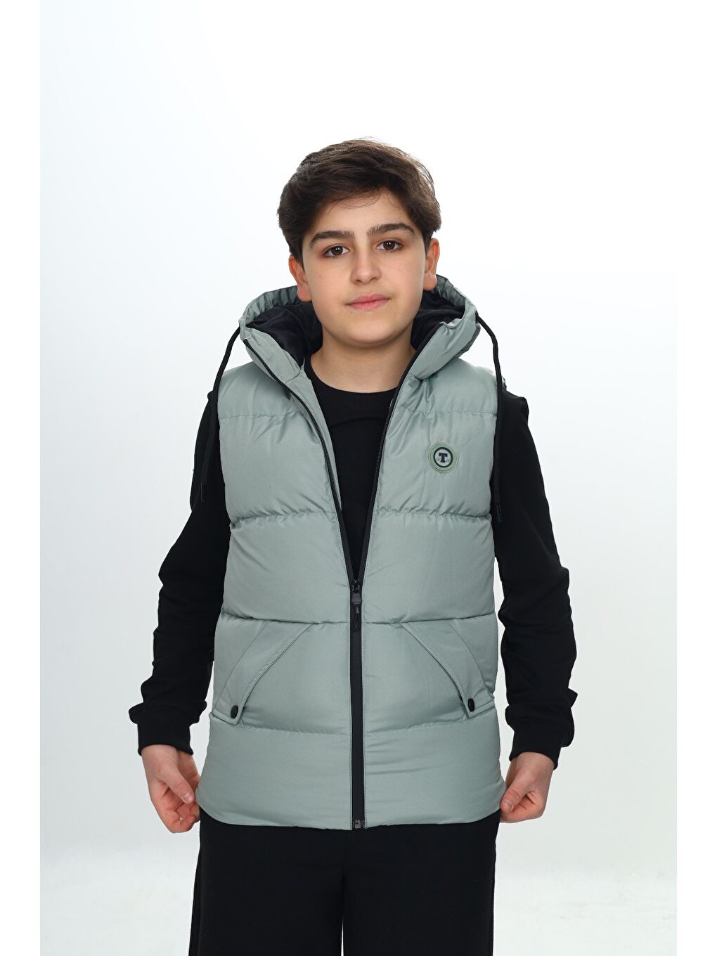 Yeşil Erkek Çocuk Göğsü Armalı Şişme Yelek-1