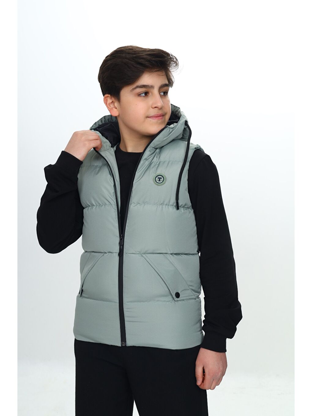 Yeşil Erkek Çocuk Göğsü Armalı Şişme Yelek-2