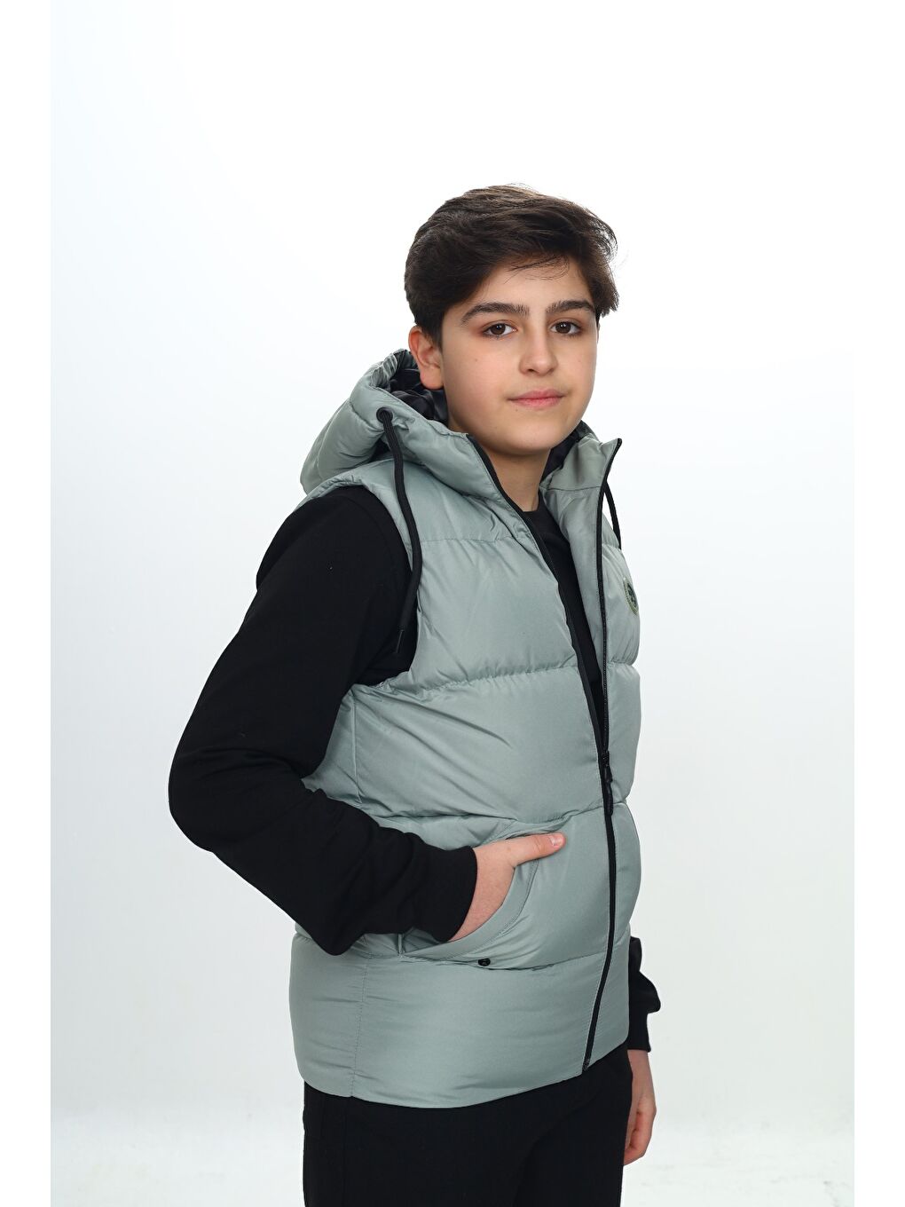 Yeşil Erkek Çocuk Göğsü Armalı Şişme Yelek-3