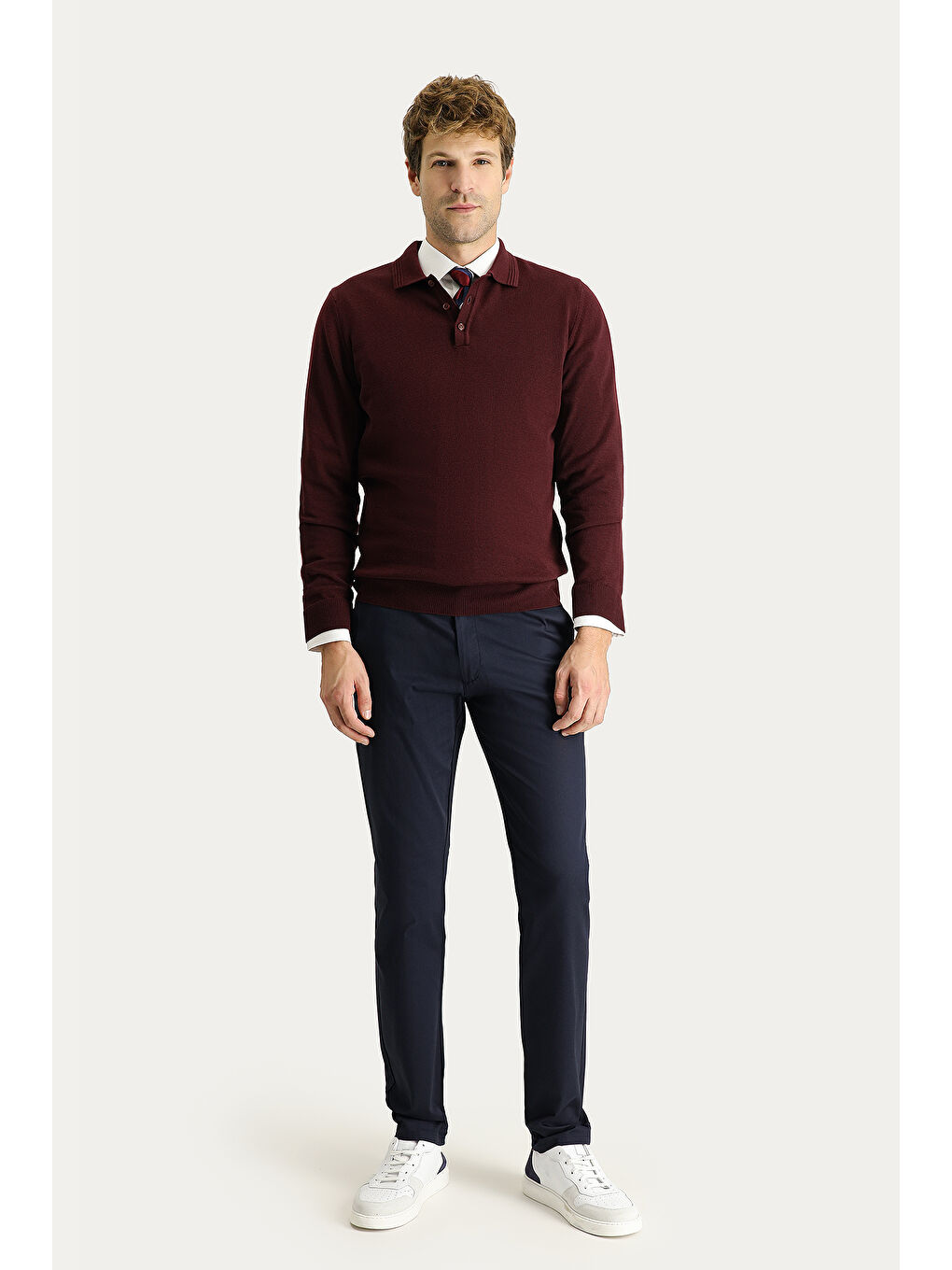 Lacivert Regular Fit Elastanlı Kanvas / Chino Pantolon-1