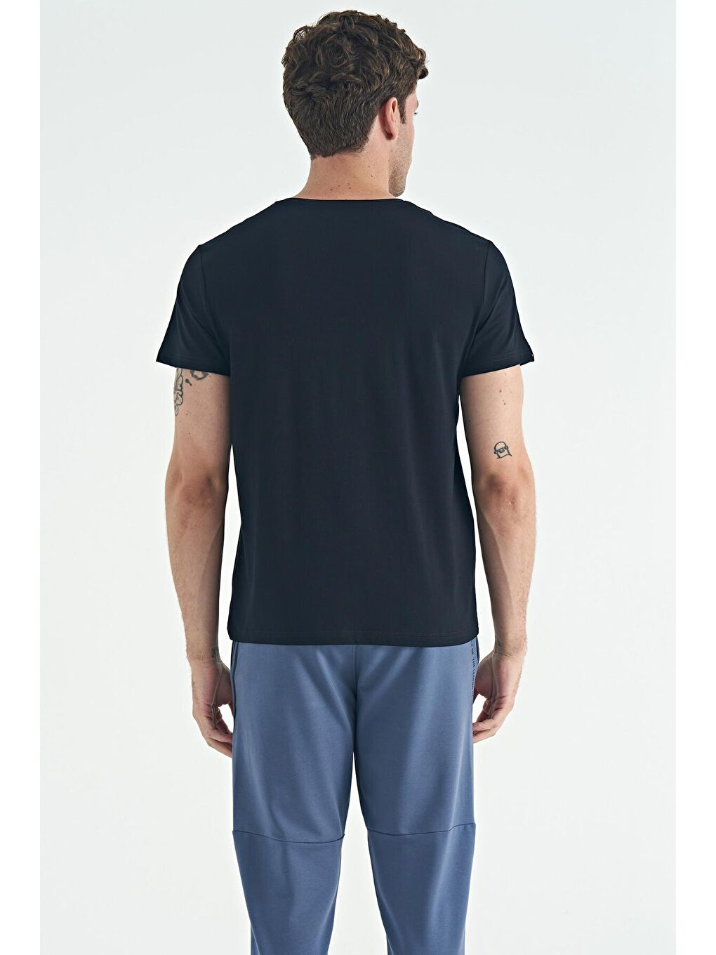 AIR JONES Calvin Lacivert Basic Erkek T-Shirt - 88245 - 3