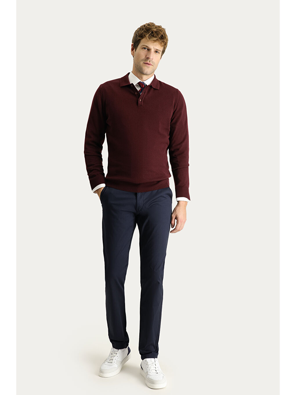 Lacivert Regular Fit Elastanlı Kanvas / Chino Pantolon-2