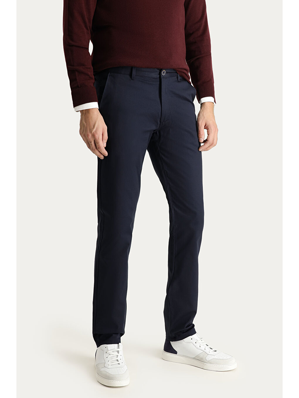 Lacivert Regular Fit Elastanlı Kanvas / Chino Pantolon-3