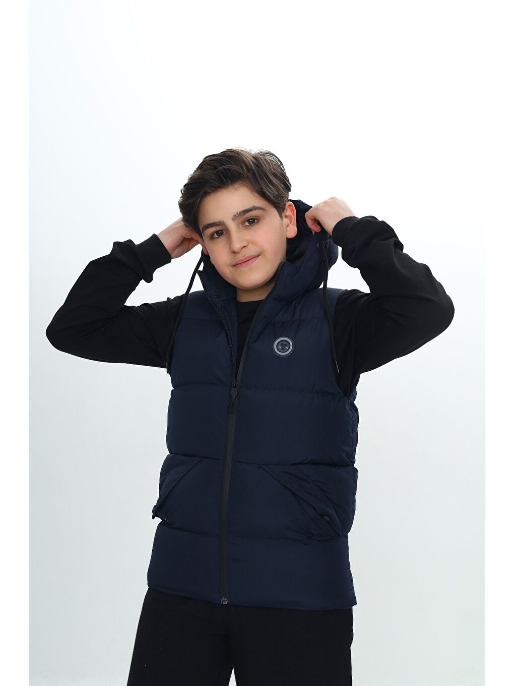 Lacivert Erkek Çocuk Göğsü Armalı Şişme Yelek-1