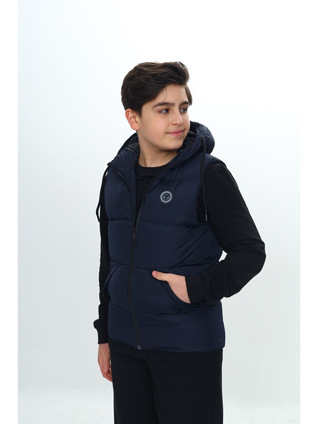 Lacivert Erkek Çocuk Göğsü Armalı Şişme Yelek-3