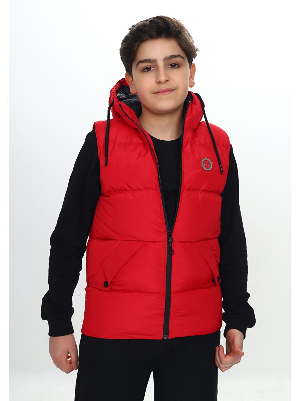 Kırmızı Erkek Çocuk Göğsü Armalı Şişme Yelek-1