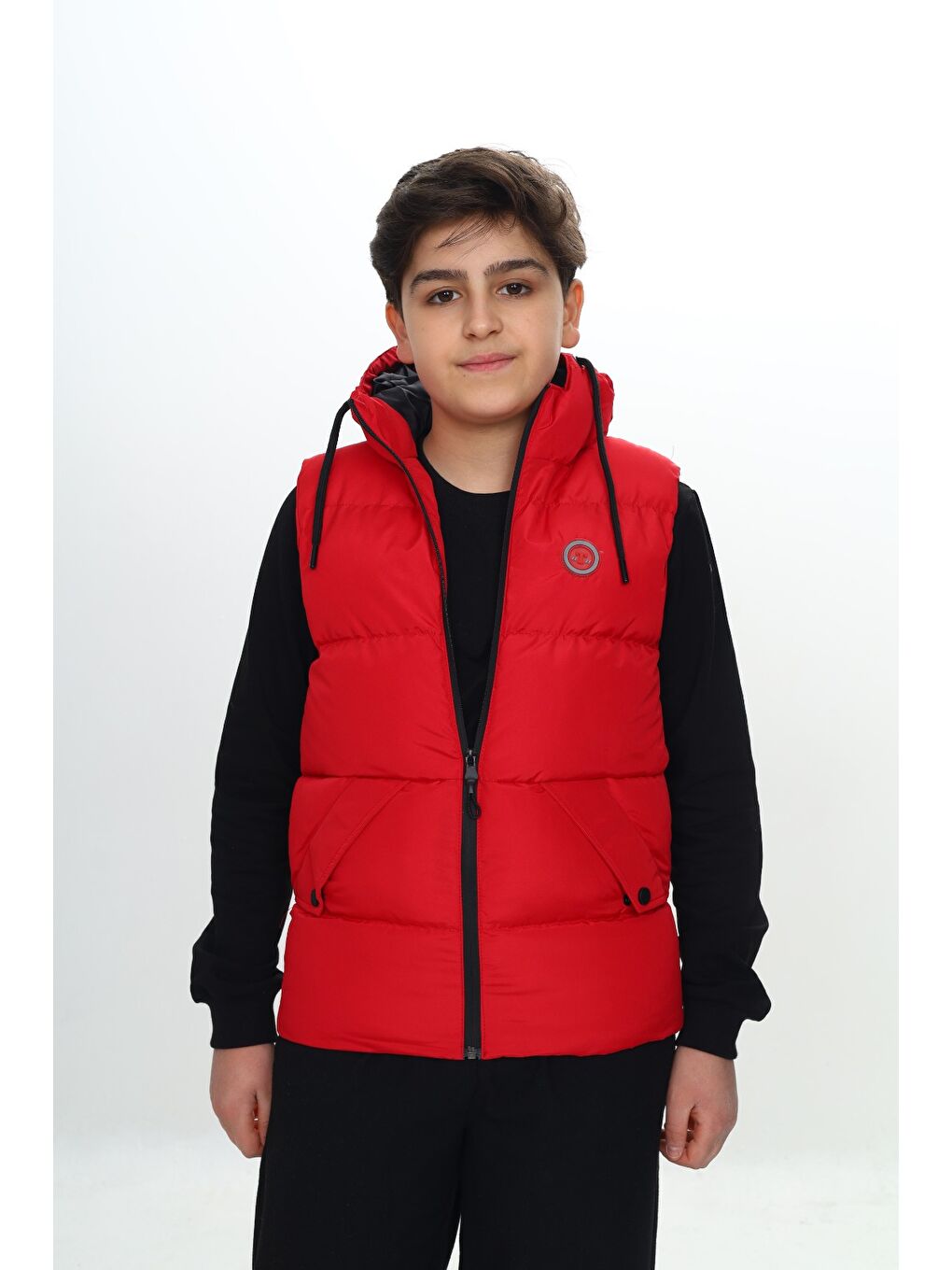 Kırmızı Erkek Çocuk Göğsü Armalı Şişme Yelek-5