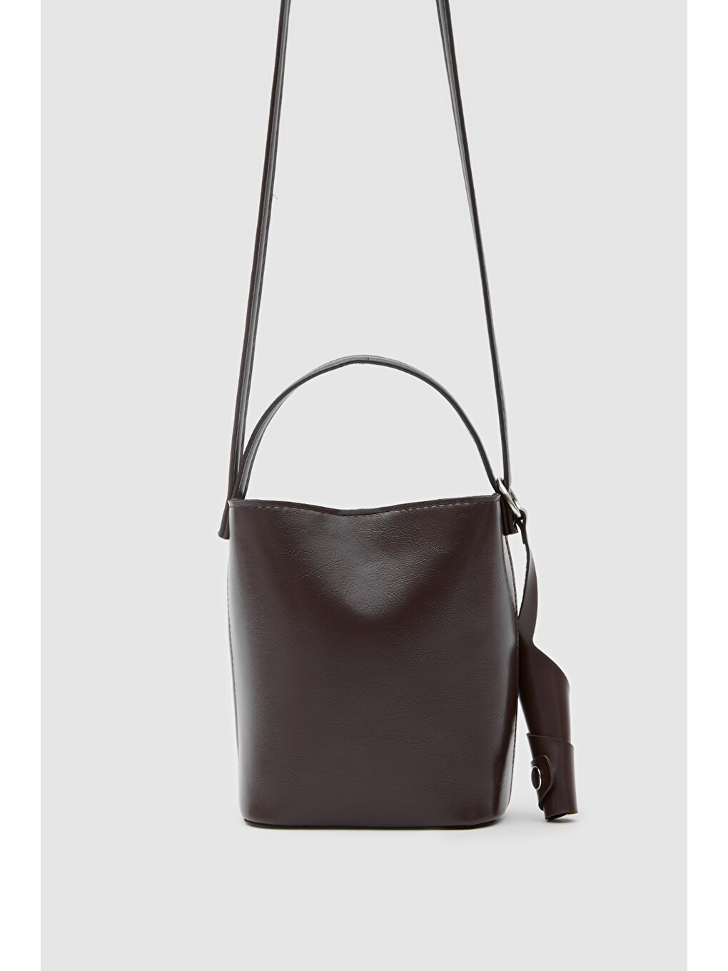 Kahverengi Amore Minimal Çapraz Çanta Koyu Kahve-1