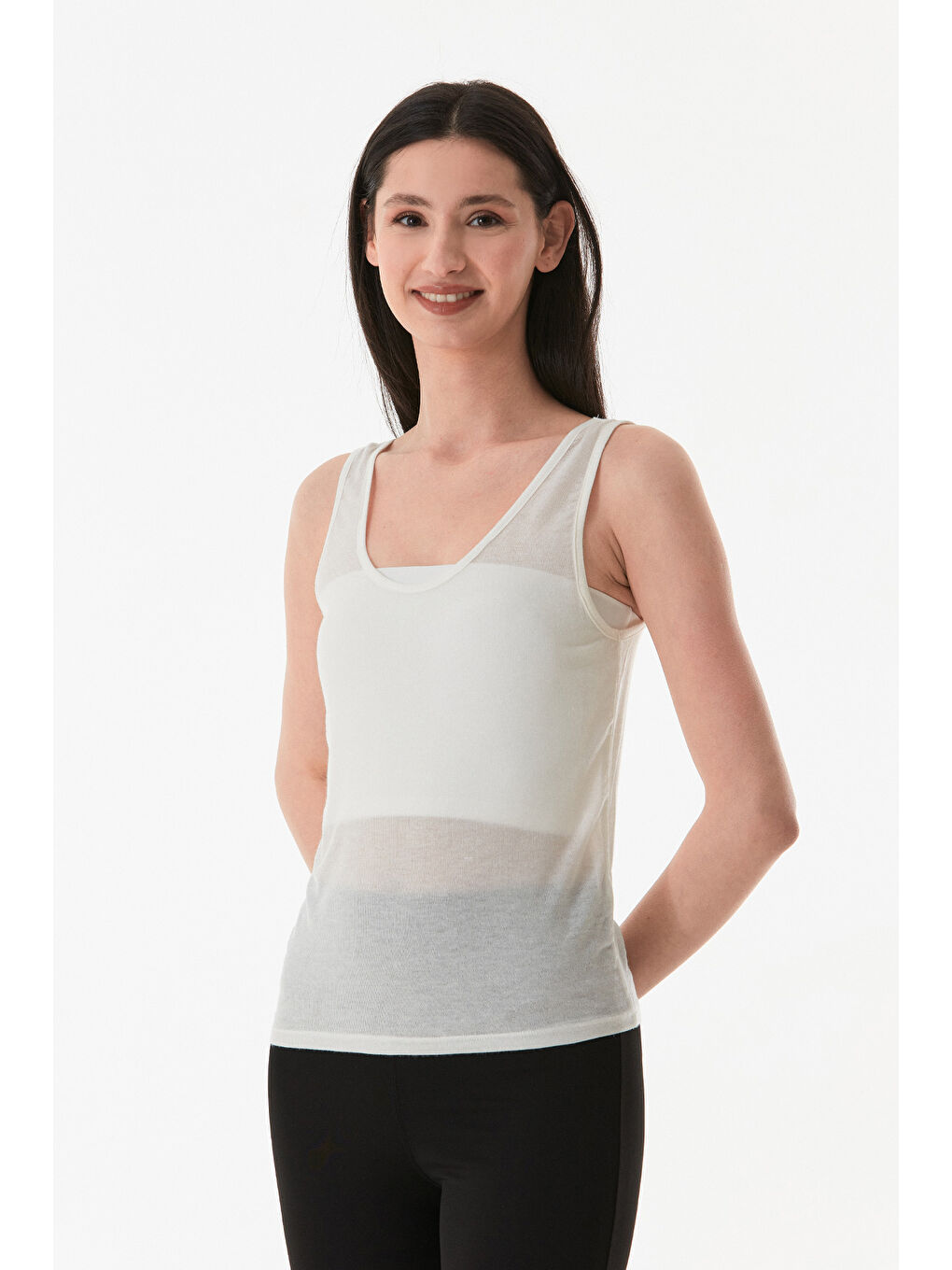 Ekru Basic Kalın Askılı Body