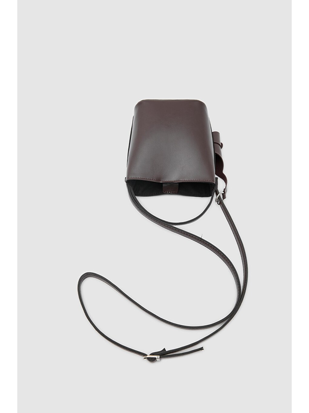 Kahverengi Amore Minimal Çapraz Çanta Koyu Kahve-5