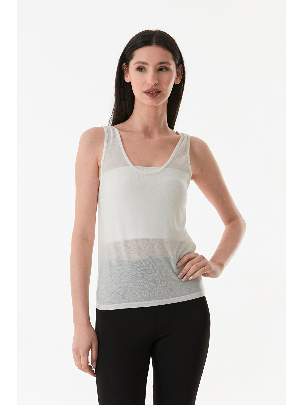 Ekru Basic Kalın Askılı Body-2