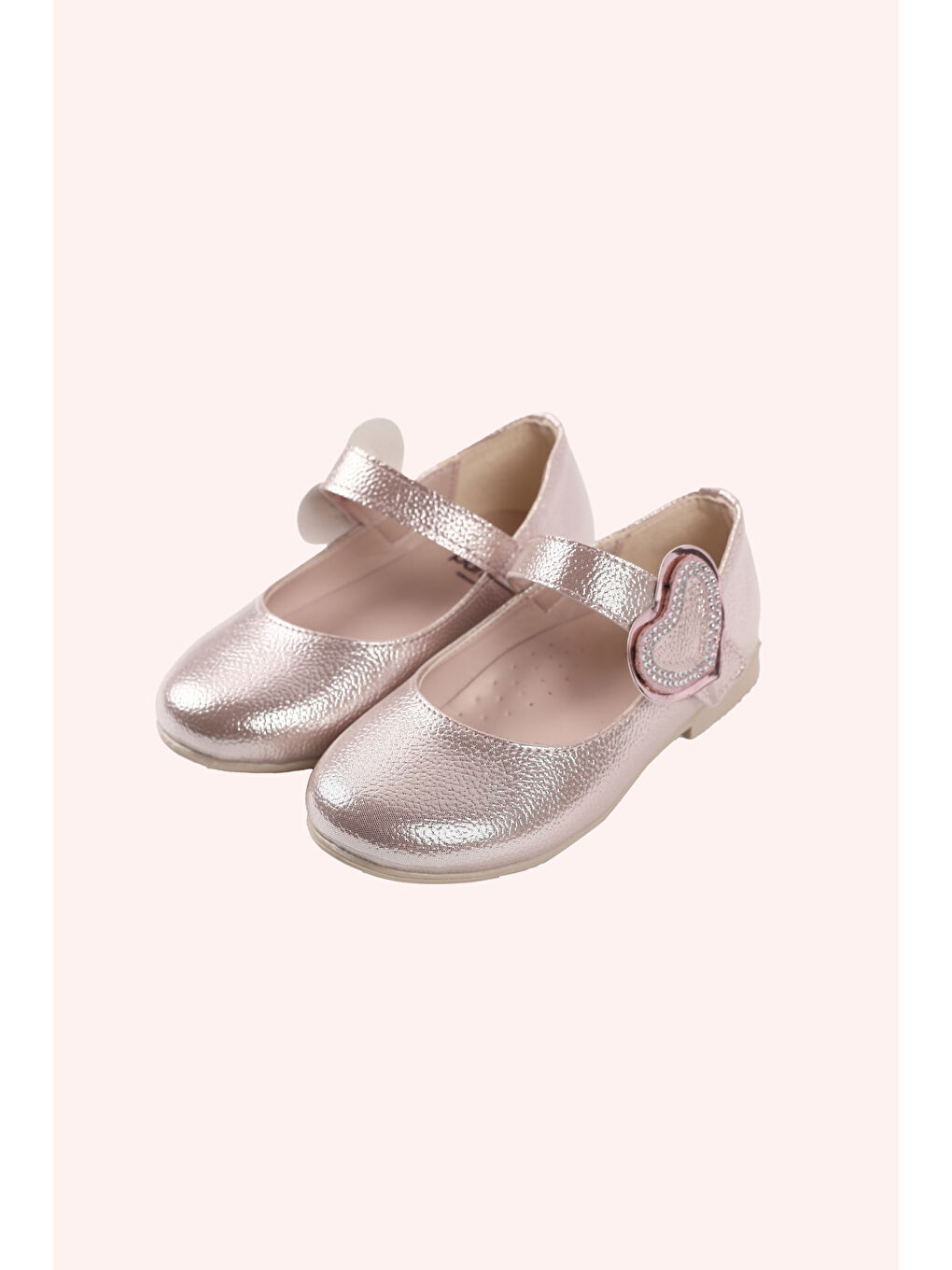 Pembe Kız Bebek Kalp Detaylı Pudra Babet-3