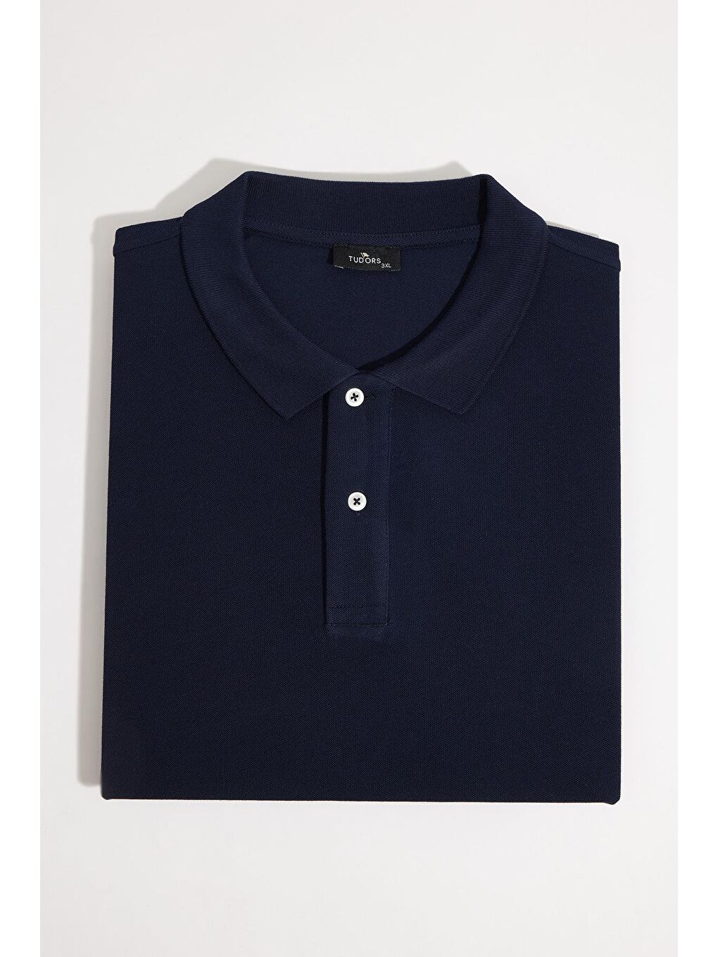 Erkek Big Size Büyük Beden %100 Pamuk Düz Pike Lacivert Polo Yaka Tişört