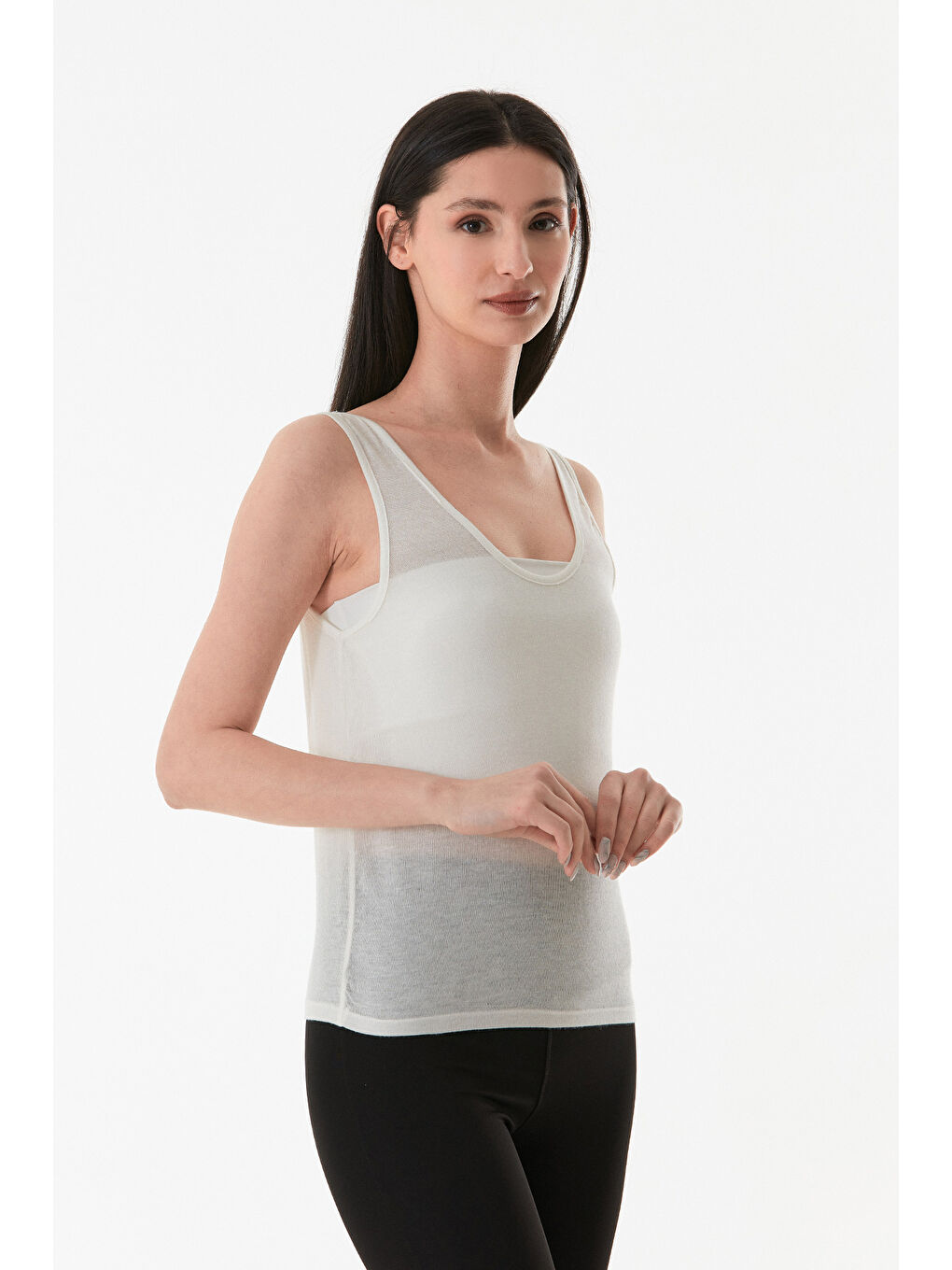 Ekru Basic Kalın Askılı Body-4