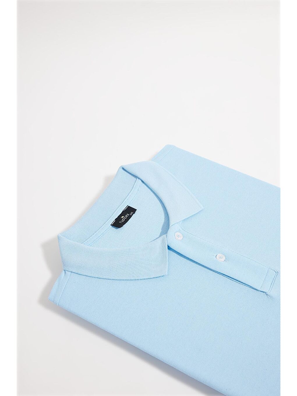 Erkek Big Size Büyük Beden %100 Pamuk Düz Pike Mavi Polo Yaka Tişört-2