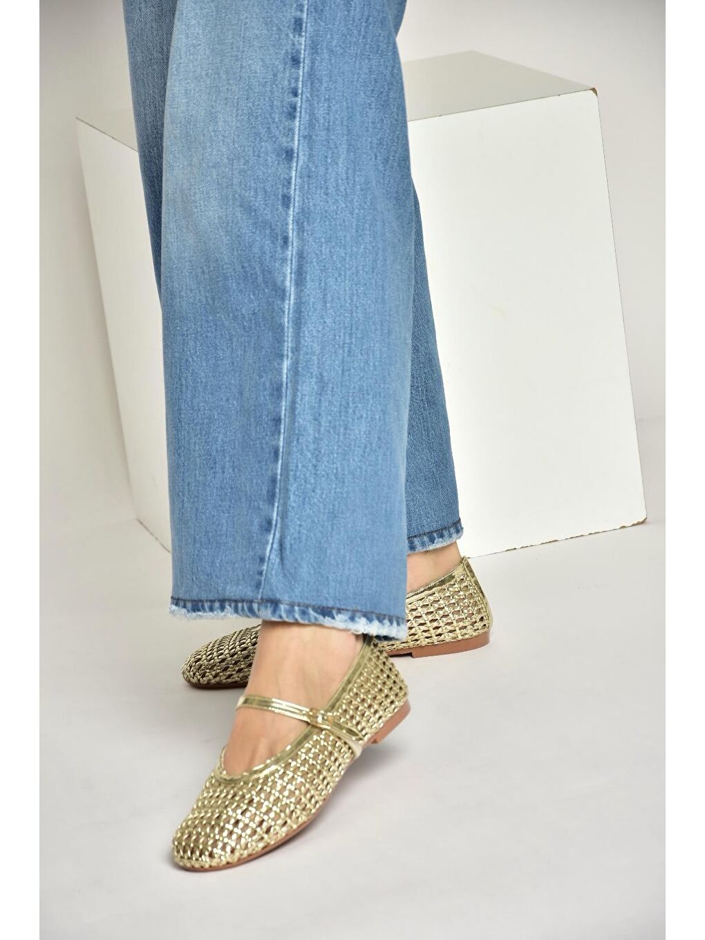 Sarı Altın Kadın Babet Y820724109-1