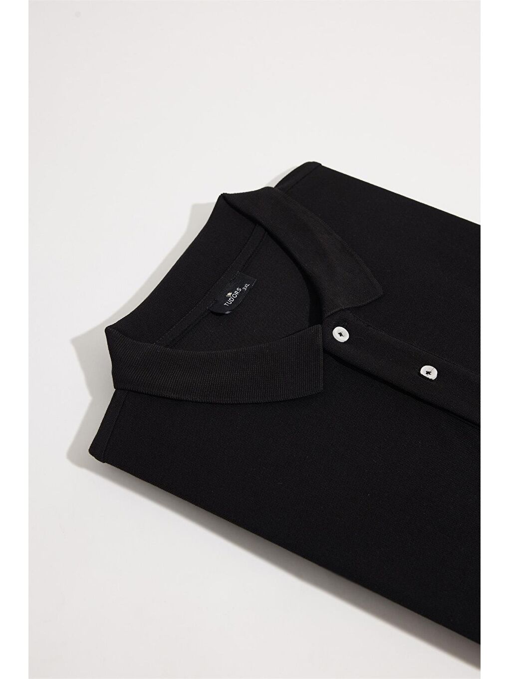 Erkek Big Size Büyük Beden %100 Pamuk Düz Pike Siyah Polo Yaka Tişört-2