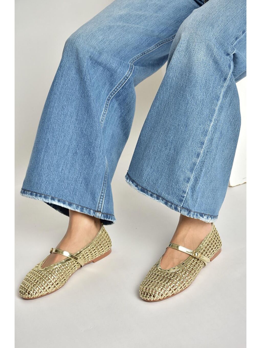 Sarı Altın Kadın Babet Y820724109-2