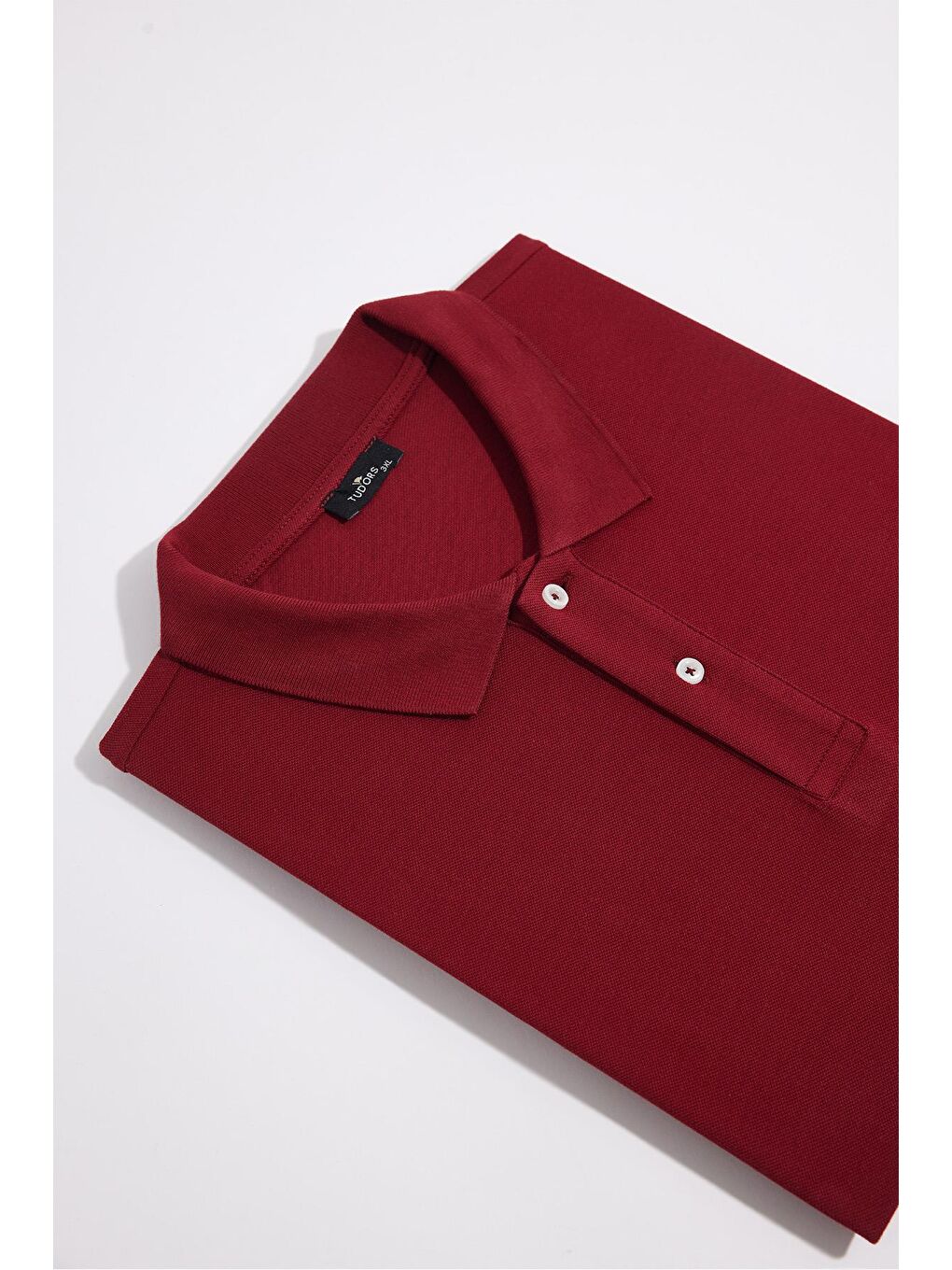 Erkek Big Size Büyük Beden %100 Pamuk Düz Pike Bordo Polo Yaka Tişört-1