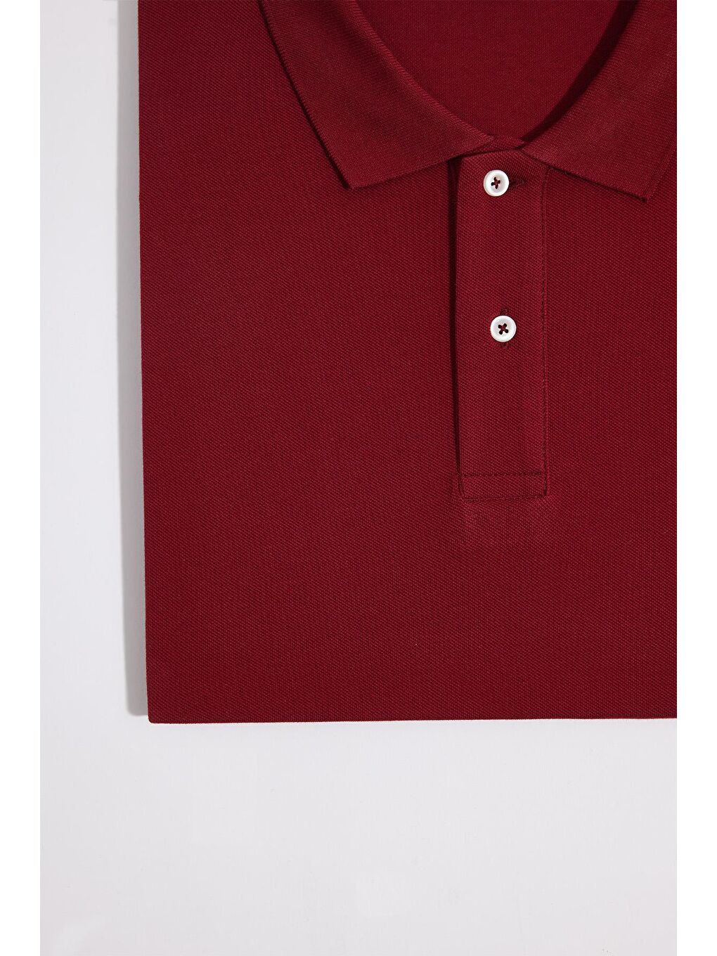 Erkek Big Size Büyük Beden %100 Pamuk Düz Pike Bordo Polo Yaka Tişört-2