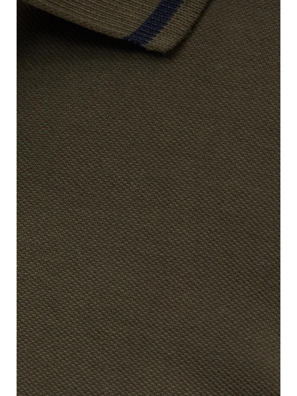 Erkek Slim Fit Dar Kesim %100 Pamuk Yumuşak Dokulu Serin Tutan Kumaş Düz Pike Haki Polo Yaka Tişört-4