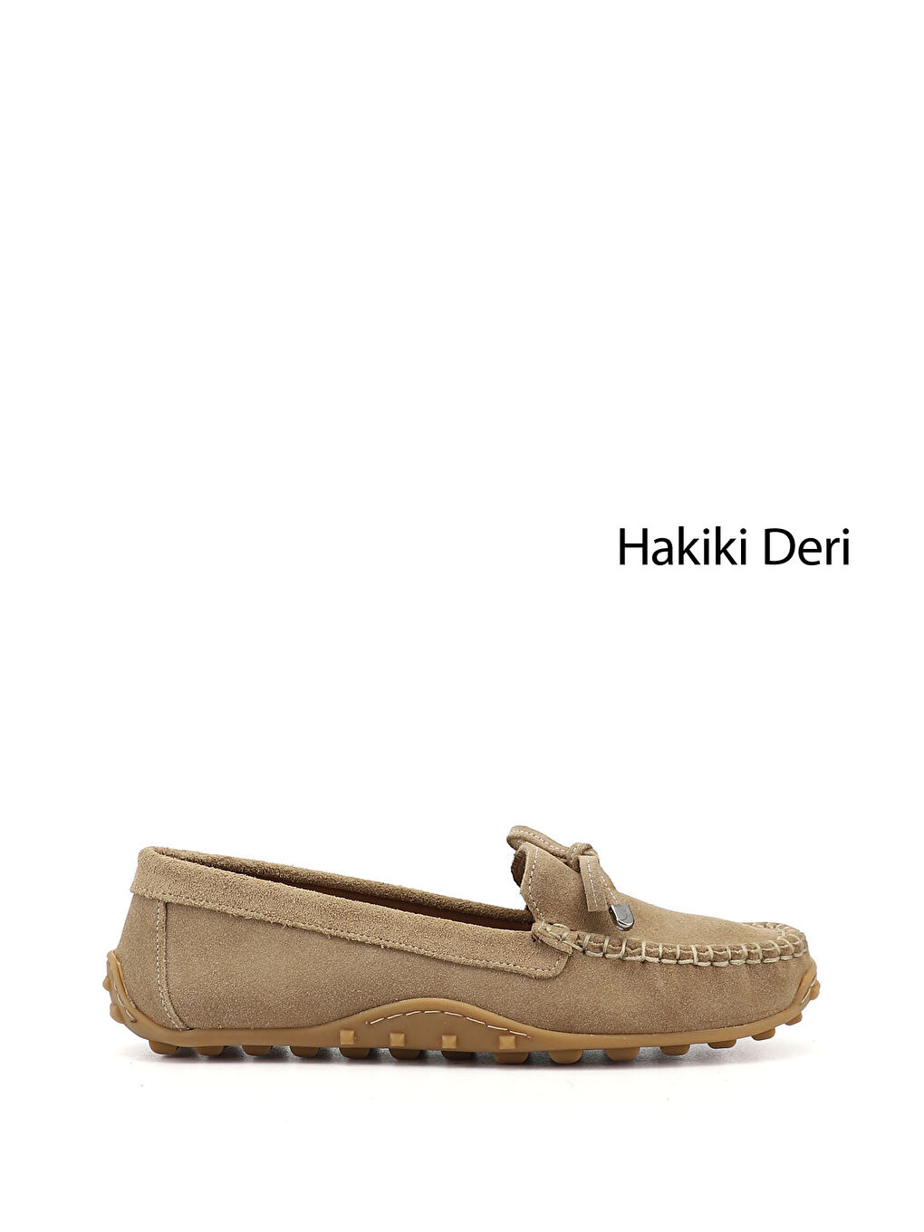 Ekru Kadın KREM Fiyonklu Hakiki Deri Comfort Loafer