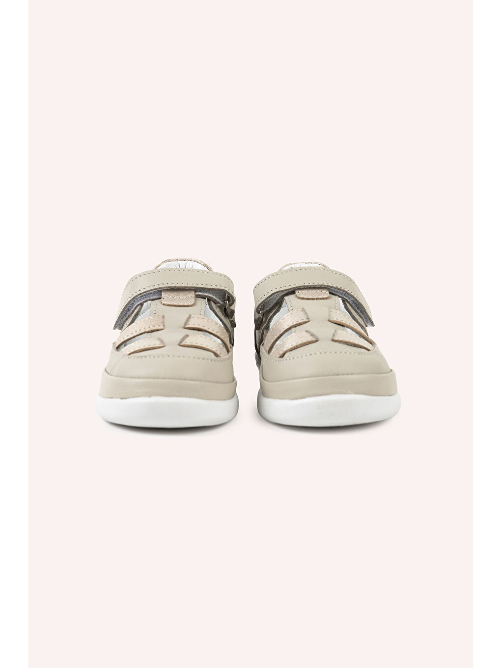 Kız Bebek Cırt Bantlı İlkadım Bej Ayakkabı-1