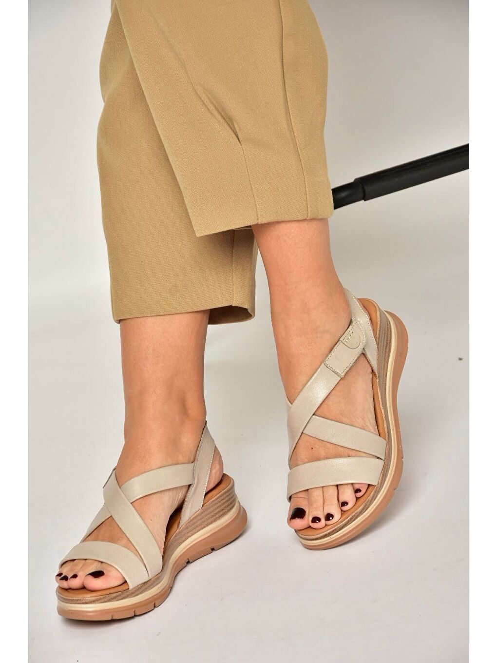 Bej Vizon Kadın Sandalet Y555420203-3