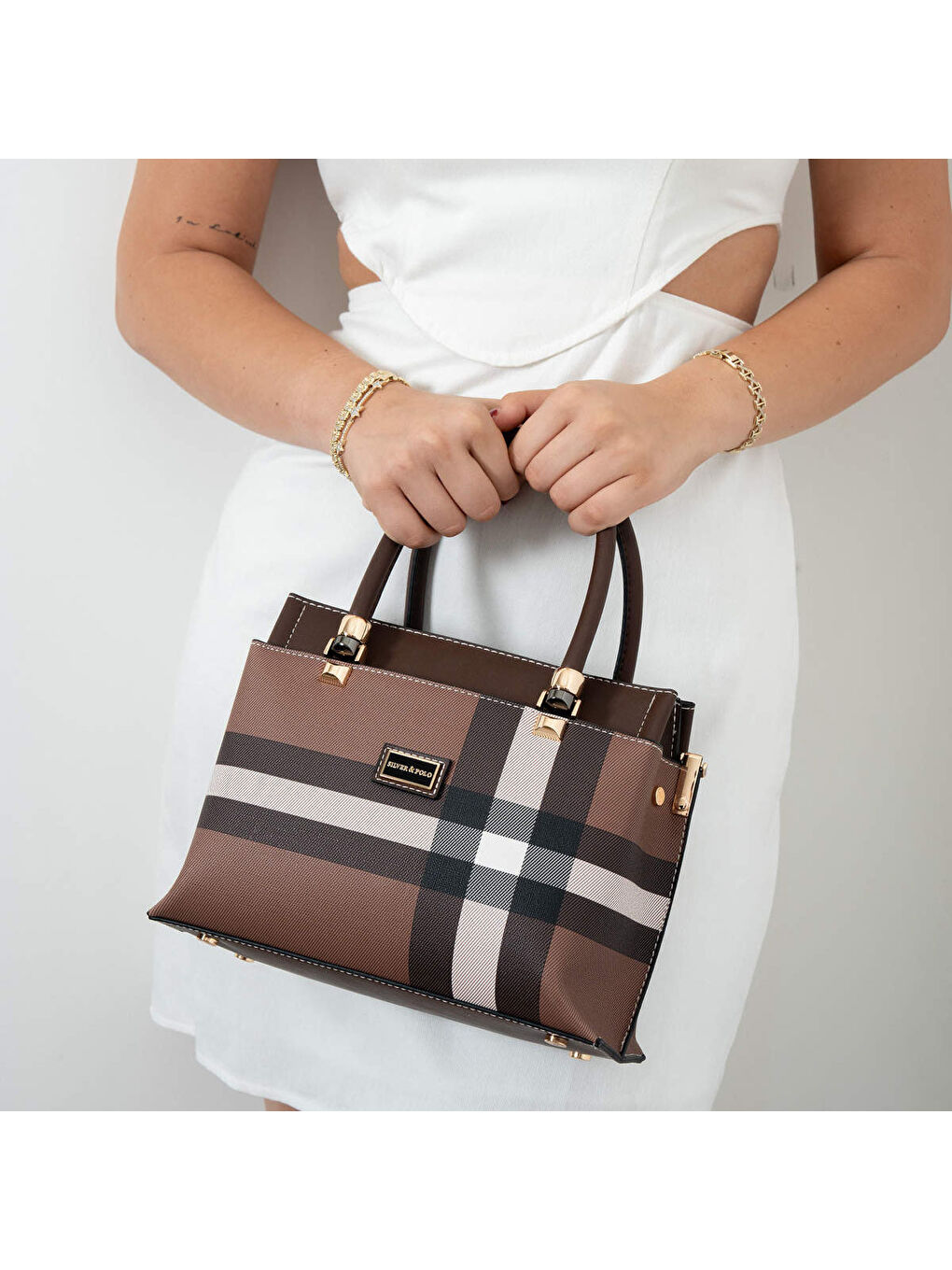 Kahverengi Kadın Kol Çantası 826-47763 SILVER POLO MK85 Koyu Kahve-Mat Kahve-2