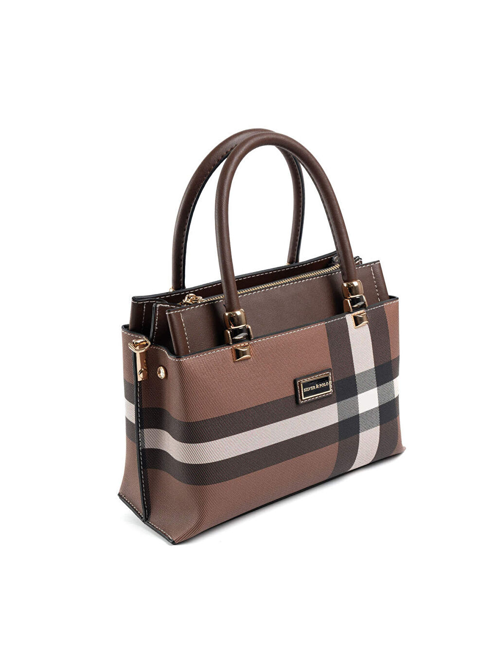 Kahverengi Kadın Kol Çantası 826-47763 SILVER POLO MK85 Koyu Kahve-Mat Kahve-3