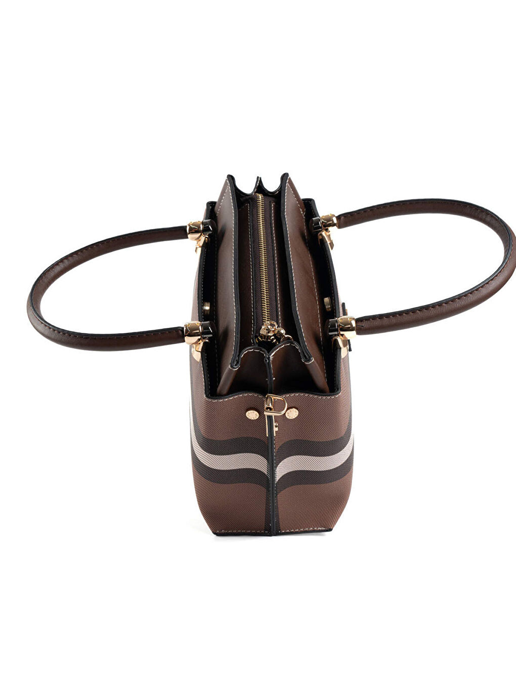 Kahverengi Kadın Kol Çantası 826-47763 SILVER POLO MK85 Koyu Kahve-Mat Kahve-4