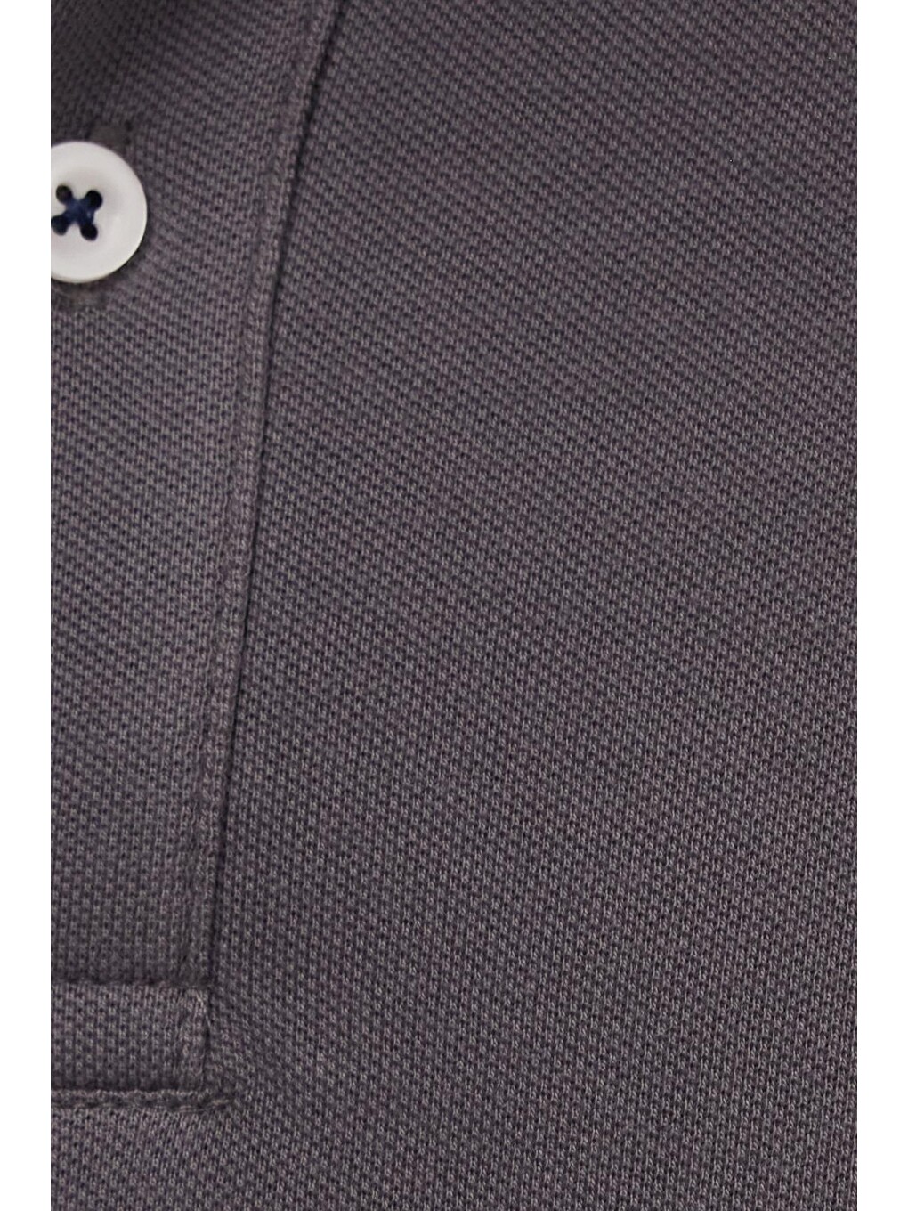 Gri Erkek Slim Fit Dar Kesim %100 Pamuk Yumuşak Dokulu Serin Tutan Kumaş Düz Pike Füme Polo Yaka Tişört-4