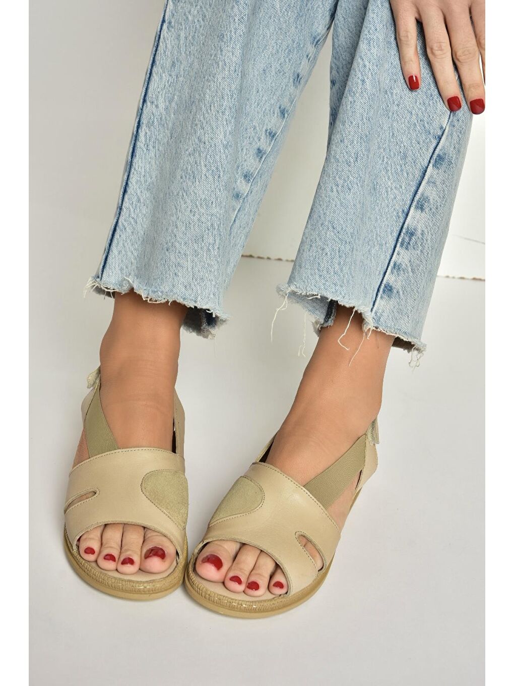 Bej Kadın Sandalet Y555554003-1