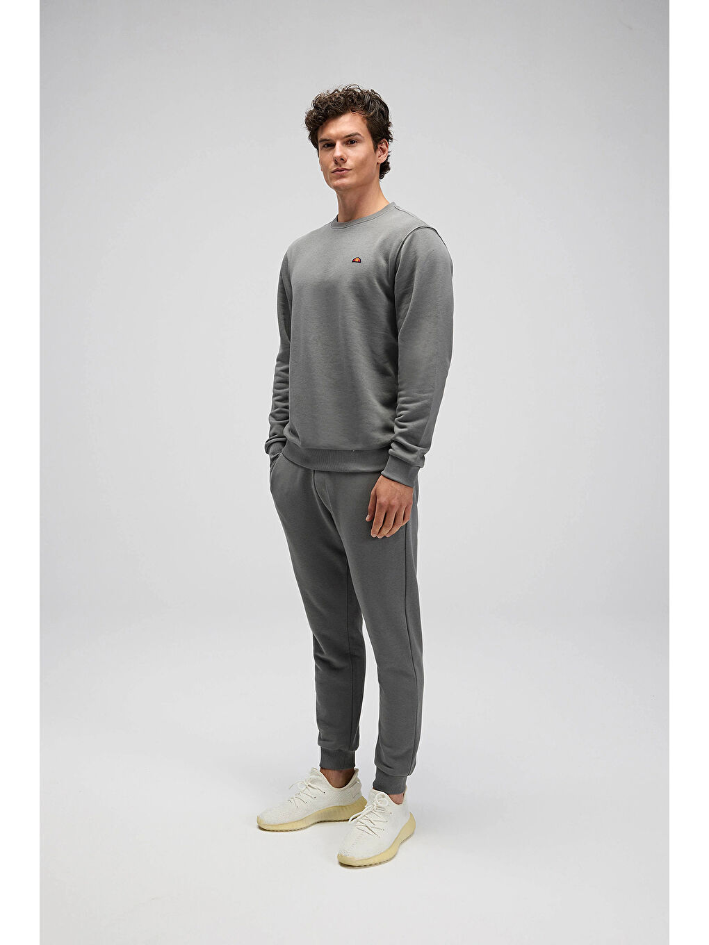 Antrasit Pamuklu Regular Fit Normal Bel Ribanalı Paça Eşofman Altı EM583-ANT-1