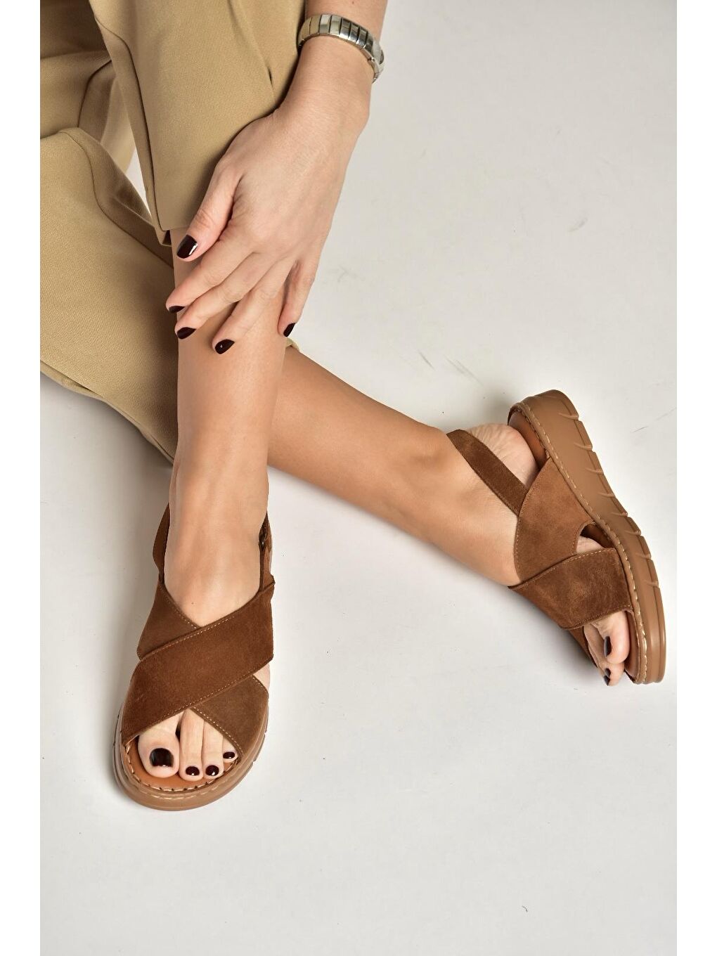 Kahverengi Taba Kadın Sandalet Y555531102