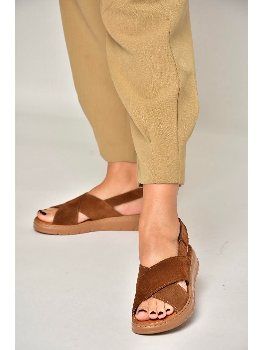 Kahverengi Taba Kadın Sandalet Y555531102-2