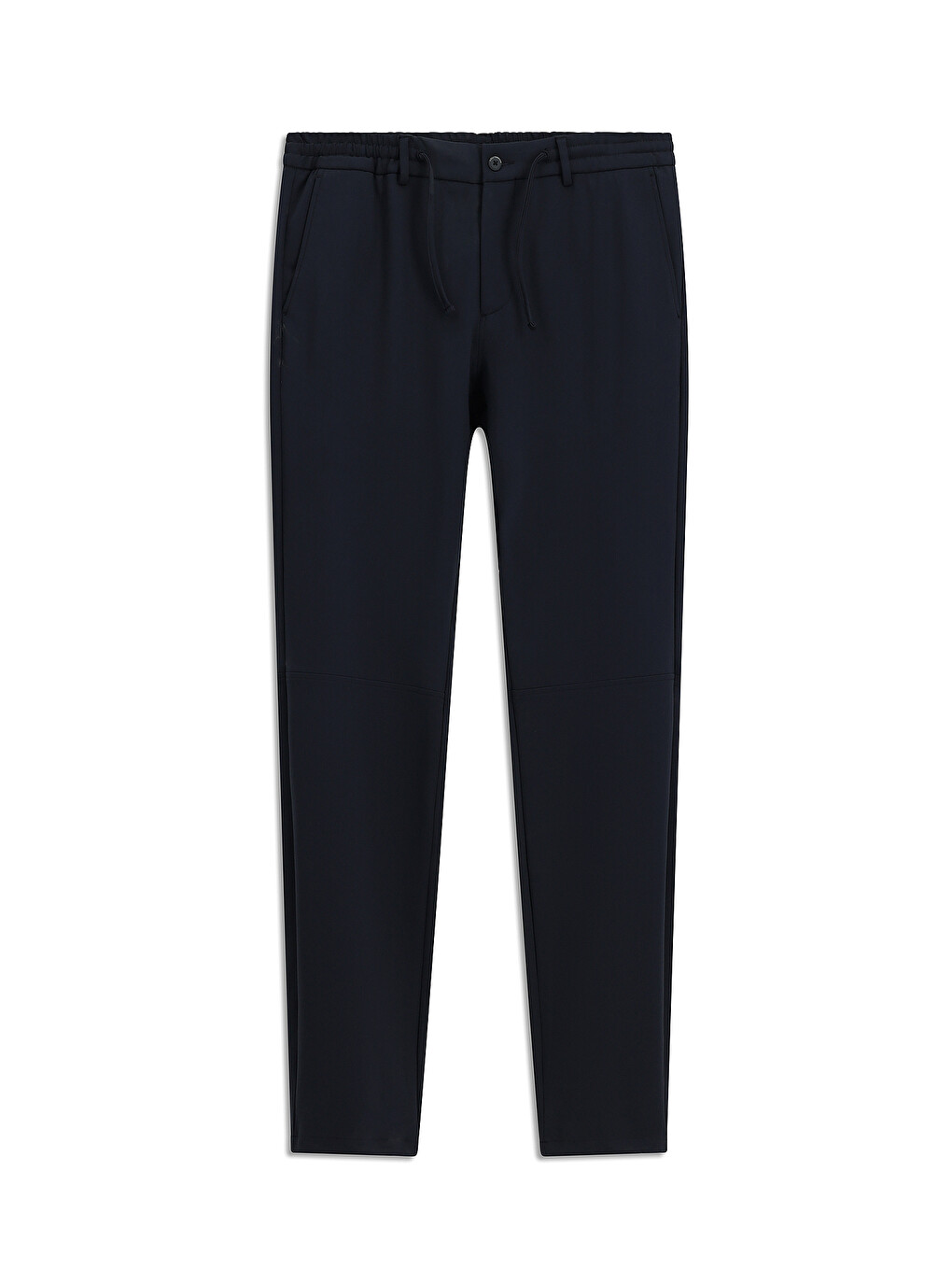 Lacivert Techno-Line Super Slim Fit Ekstra Dar Kesim Elastanlı Beli Lastikli İpli Klasik Kumaş Pantolon-6