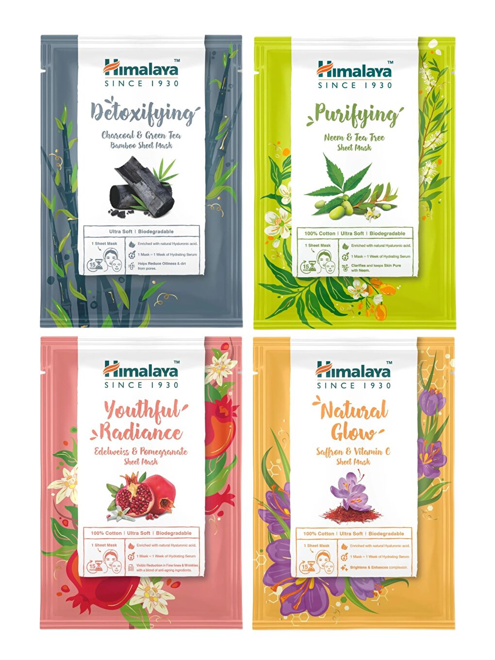 Detox Etkili, Arındırıcı, Aydınlatıcı, Kırışıklık Karşıtı Kağıt Maske Seti 30 Gr 4 Adet-1