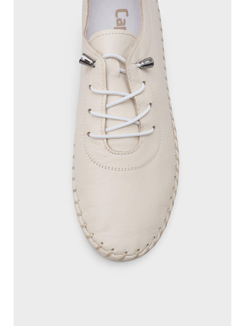 Bej Fina Hakiki Deri Soft Konfor Tabanlı Kadın Sneaker-3