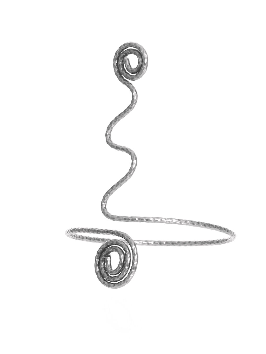 Gri Kadın Spiral Formlu Tasarım Pazu Bandı Bileklik, Üst Kol Aksesuarı