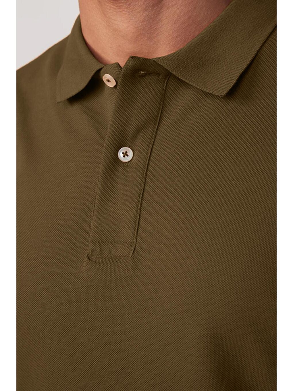 Kahverengi Erkek Regular Fit Klasik Kesim %100 Pamuk Düz Pike Koyu Vizon Polo Yaka Tişört-2