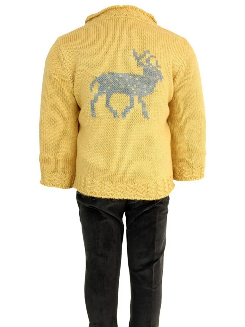 Sarı Erkek Bebek Triko Hırkalı 3 Parça Takım-3