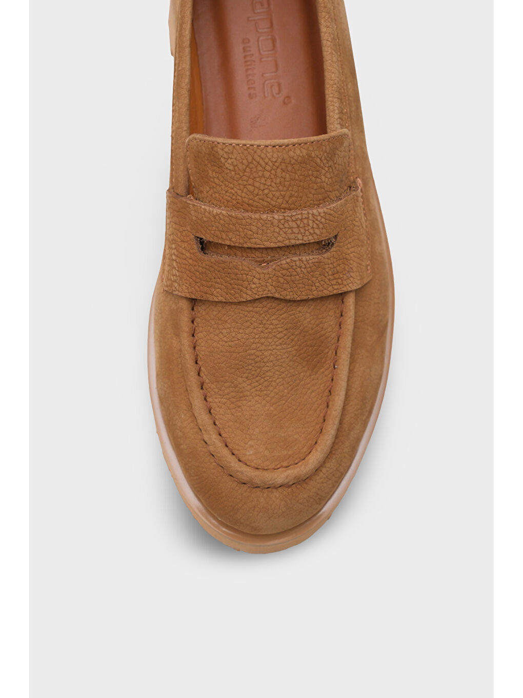 Kahverengi Tisha Mantar Tabanlı Deri Kadın Loafer-2