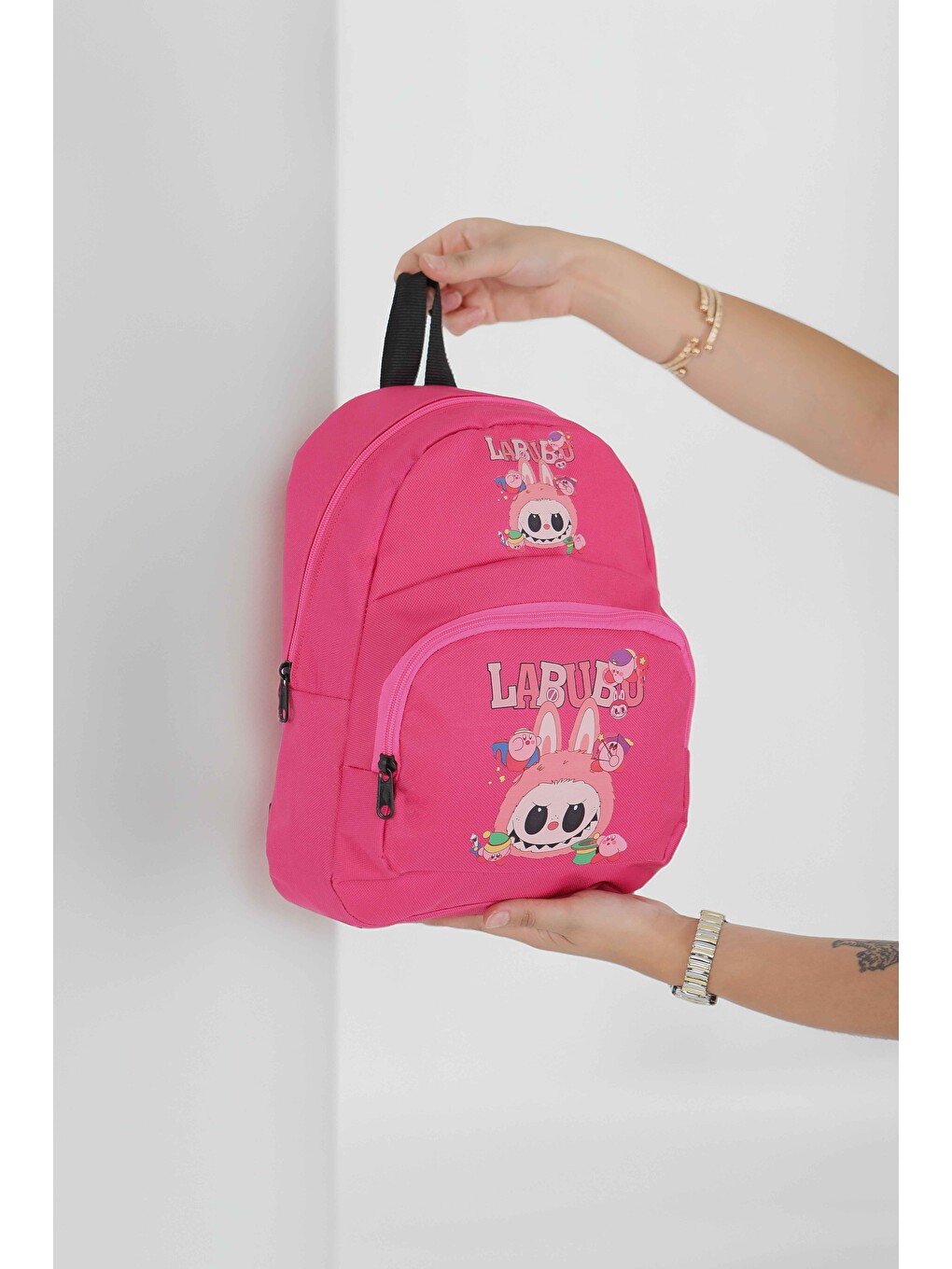 Baskılı Sırt Çantası Pembe - 27504-1