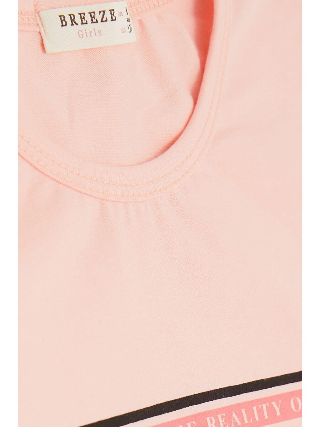 Pembe Kız Çocuk Taytlı Takım Taşlı Yazı Baskılı Somon (5-9 Yaş)-4