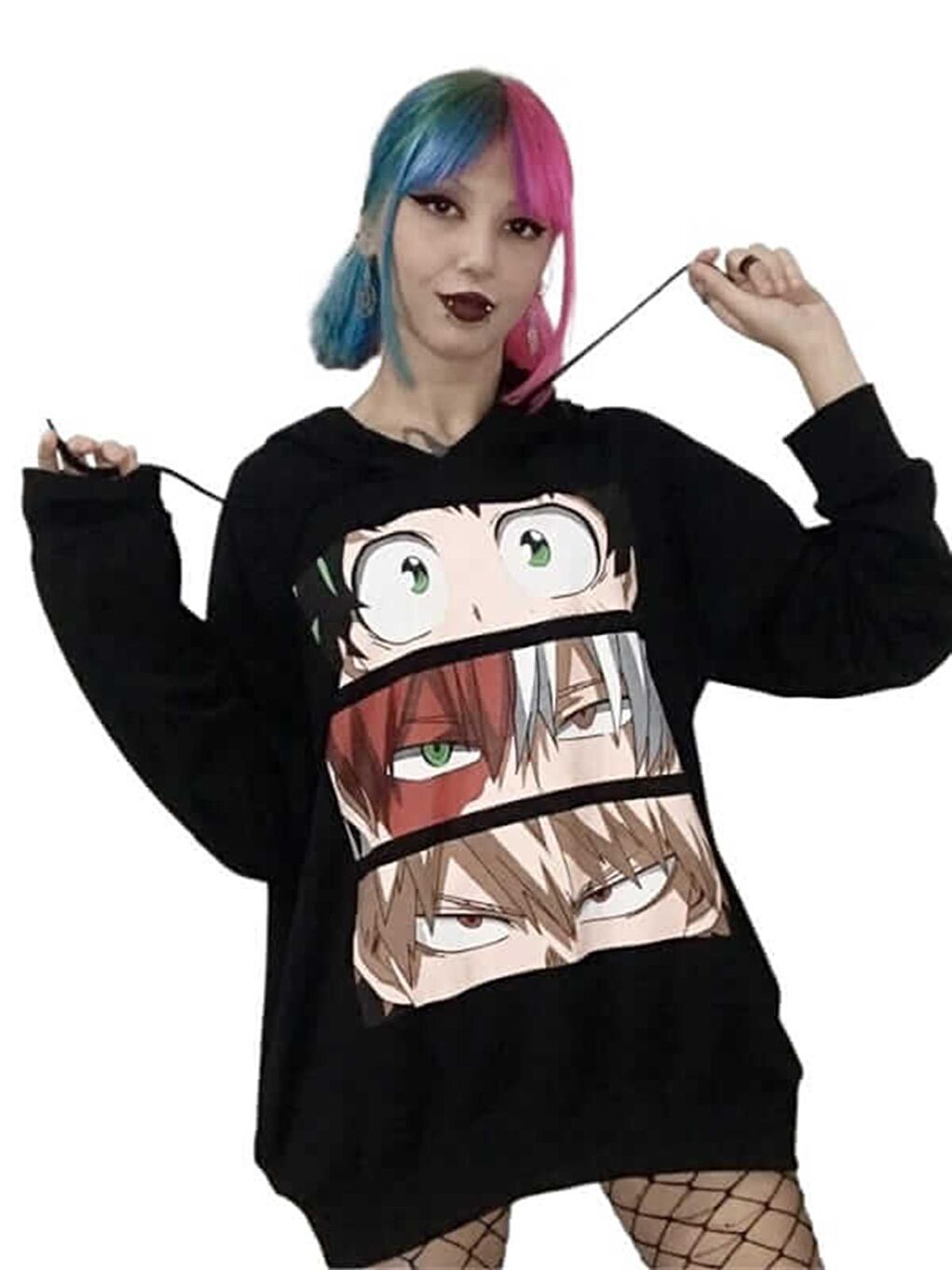 Touz Moda Siyah My Hero Academia - Mix Eyes (Unisex) Kapşonlu - 2