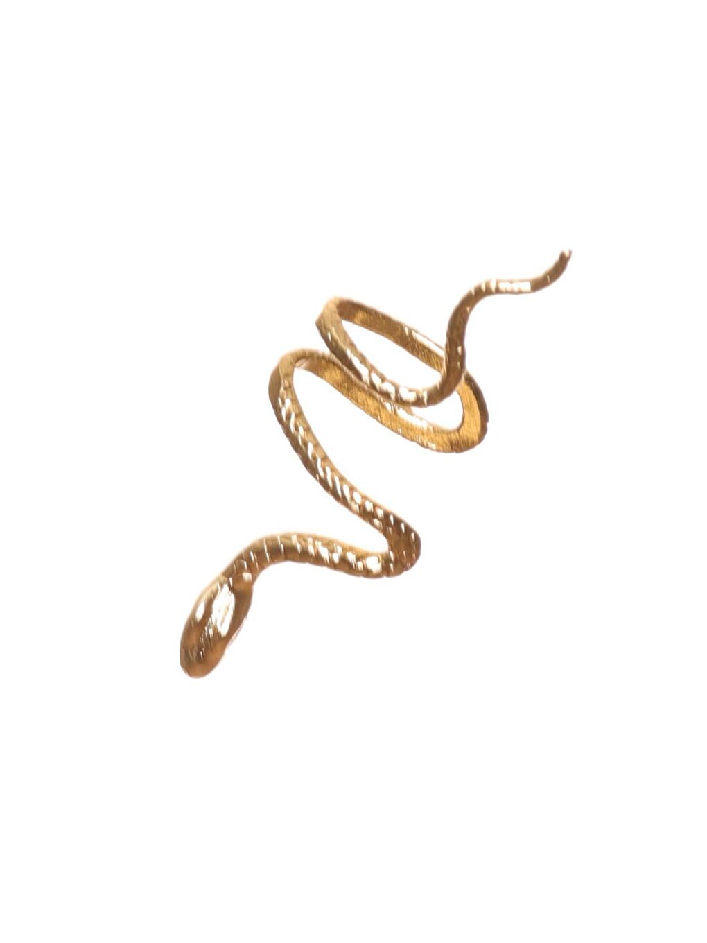 Sarı Kadın Lak Altın Kaplama Sıkıştırmalı Model Yılan Formlu Kıkırdak Küpe & Earcuff