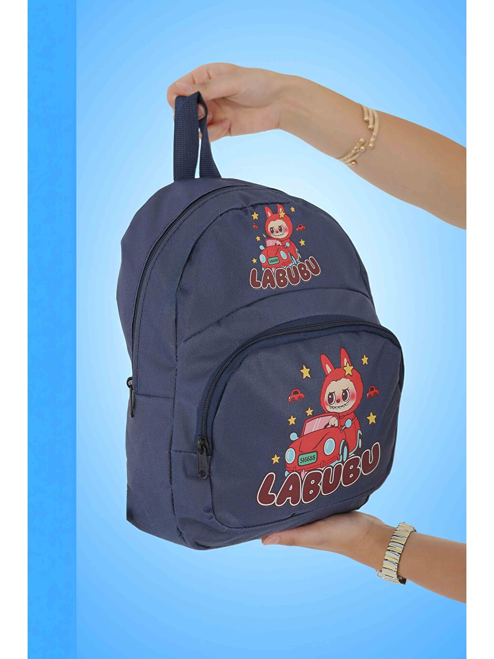 Baskılı Sırt Çantası Lacivert - 27503-1